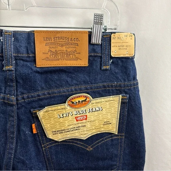 Vintage Levi’s Men Blue Jeans 32x30 NWT 1981 Straight Leg Denim 80’s Dark Washed - Picture 3 of 14